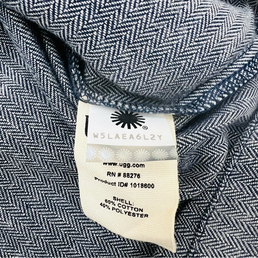 NWOT! Mens Small Navy UGG Benidikt Herringbone Sleepwear Sleep PJ Shirt Top - Picture 5 of 10